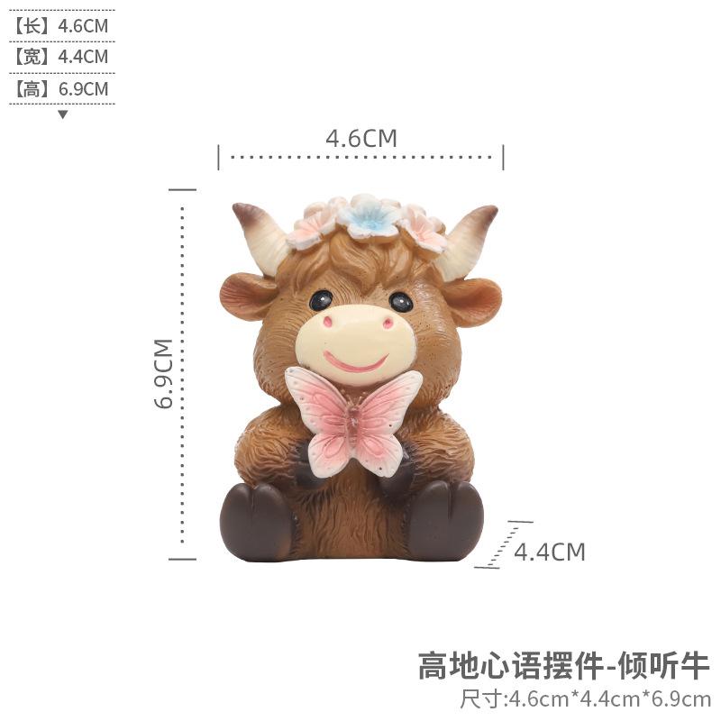 Tượng bò Highland Scotland resin, đồ trang trí sân vườn, tiểu cảnh và vườn ngoài trời (RG-216)