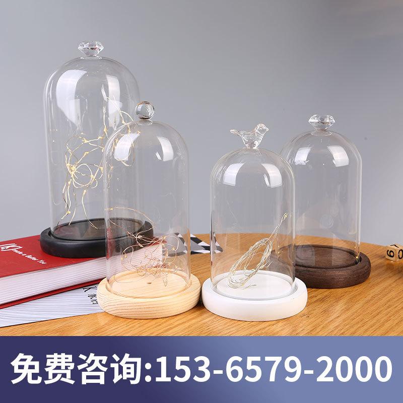 Chụp Thuỷ Tinh Đế Gỗ Và Đèn Led (MJA-20)