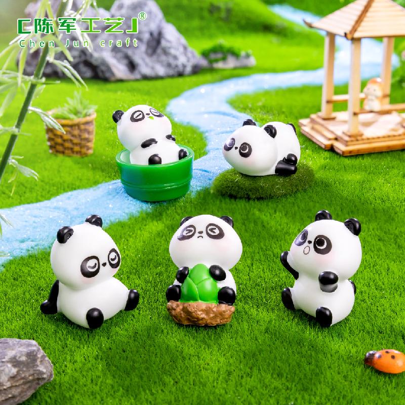 Tiểu cảnh gấu panda mini trang trí xe và bàn làm việc (TZC-664)