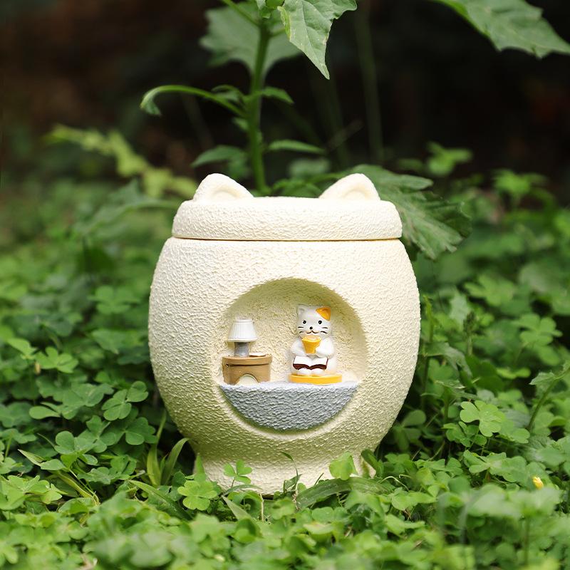 Hũ đựng tro cốt chó mèo resin, hũ tưởng niệm thú cưng, đồ tang lễ thú cưng (RG-8)