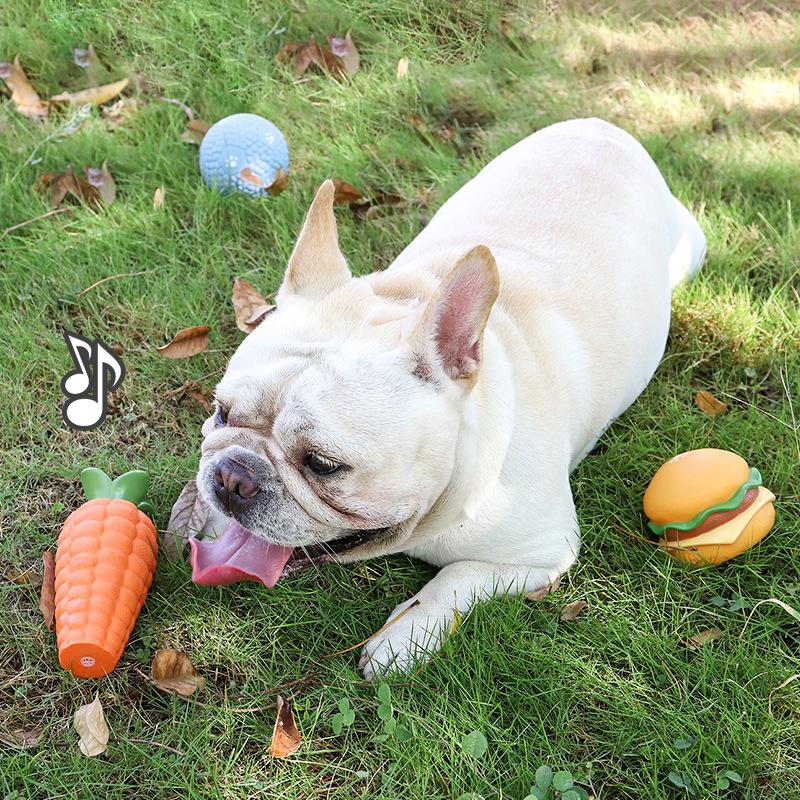 Đồ chơi chó Bulldog Pháp, đồ chơi gặm nhai làm sạch răng, đồ chơi phát âm thanh và huấn luyện chó (RG-249)