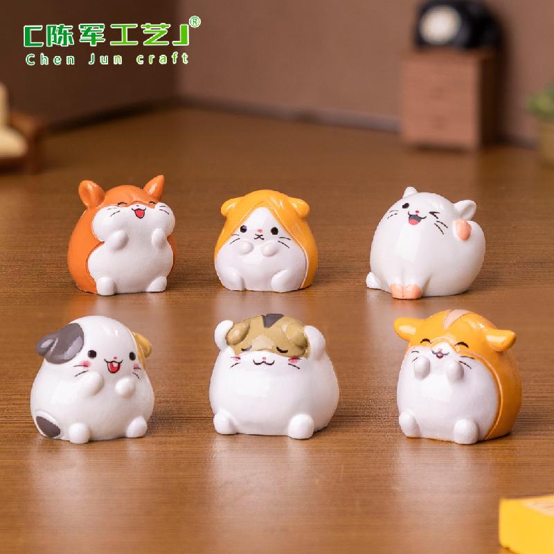 Tiểu cảnh chuột hamster tròn, phụ kiện nhà búp bê mini (TZC-273)