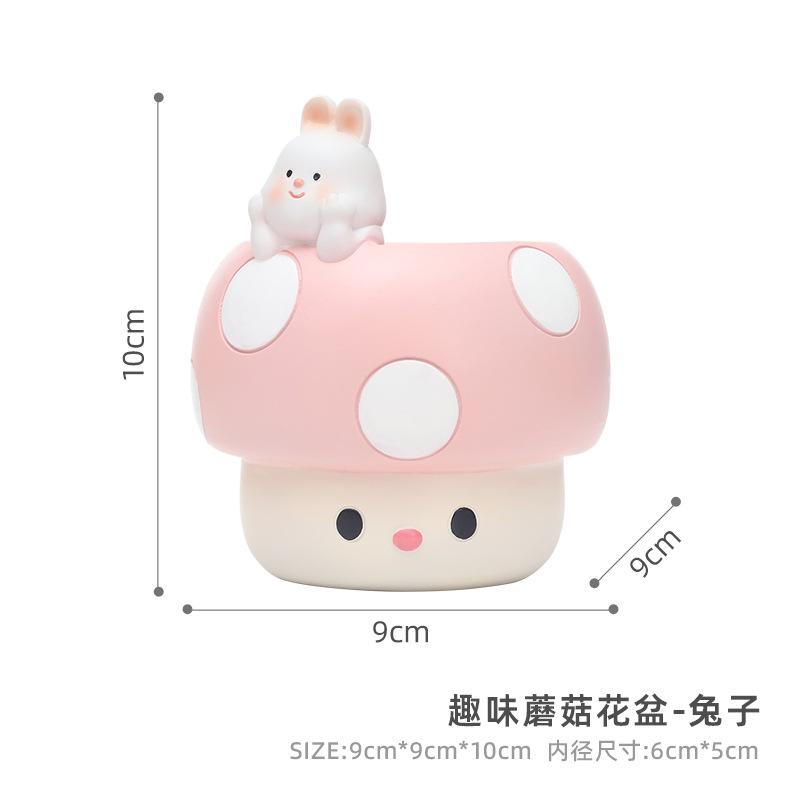 Chậu cây mọng nước hình nấm resin, chậu mini trang trí bàn làm việc, đồ làm vườn (RG-13)