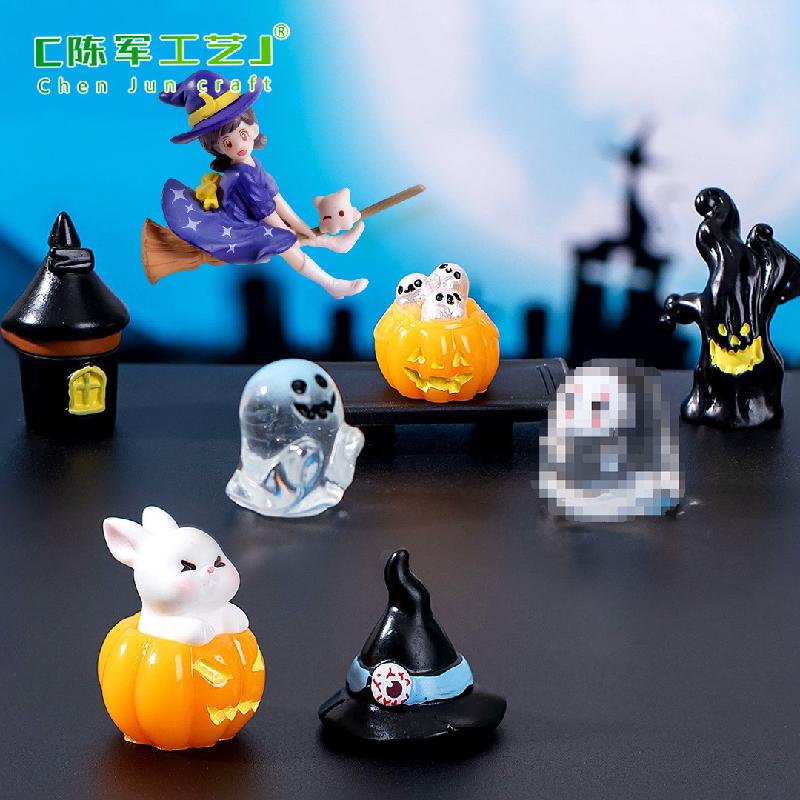 Tiểu cảnh Halloween quả cầu ma, bí ngô không mặt (TZC-128)