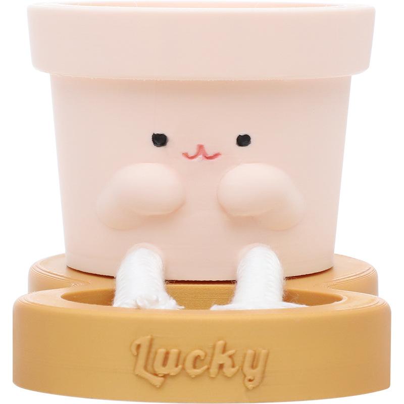 Chậu cây tự tưới tự hút nước, chậu cây mọng nước mini, chậu mặt cười trang trí nhà (RG-149)