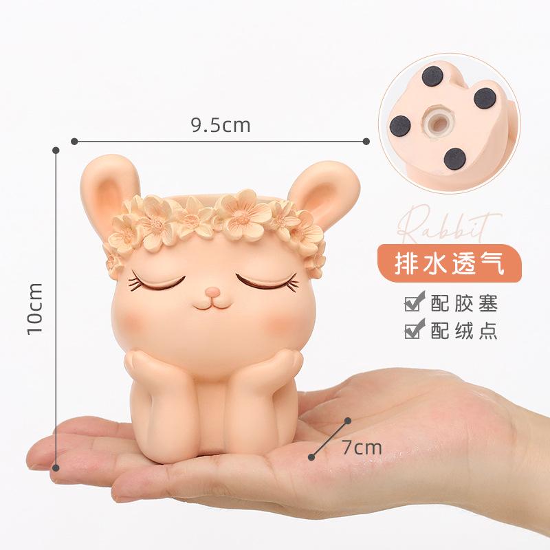 Chậu cây mọng nước hình động vật resin, chậu mini để bàn, tiểu cảnh sân vườn (RG-73)