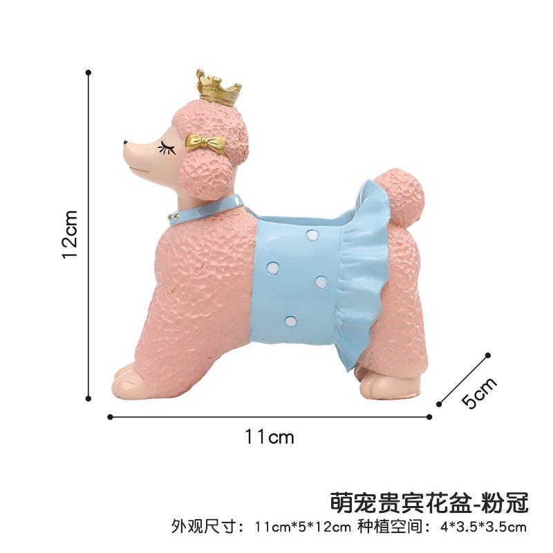 Chậu cây hình chó Poodle resin, chậu mọng nước mini, trang trí bàn, cửa sổ và sân vườn (RG-78)
