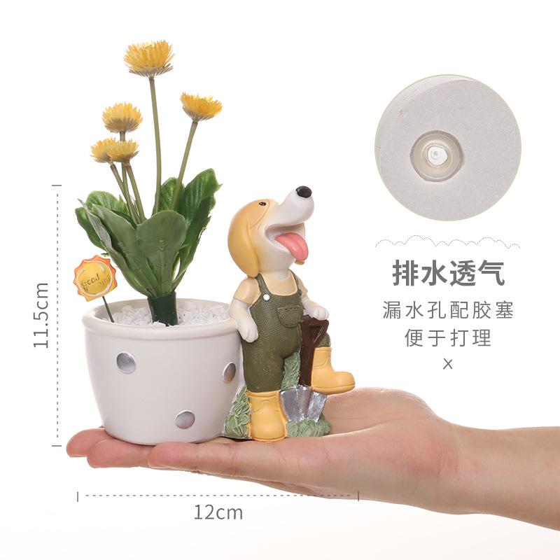 Chậu cây mọng nước hình chó Beagle resin, chậu mini trang trí nhà, ban công và bàn làm việc (RG-136)