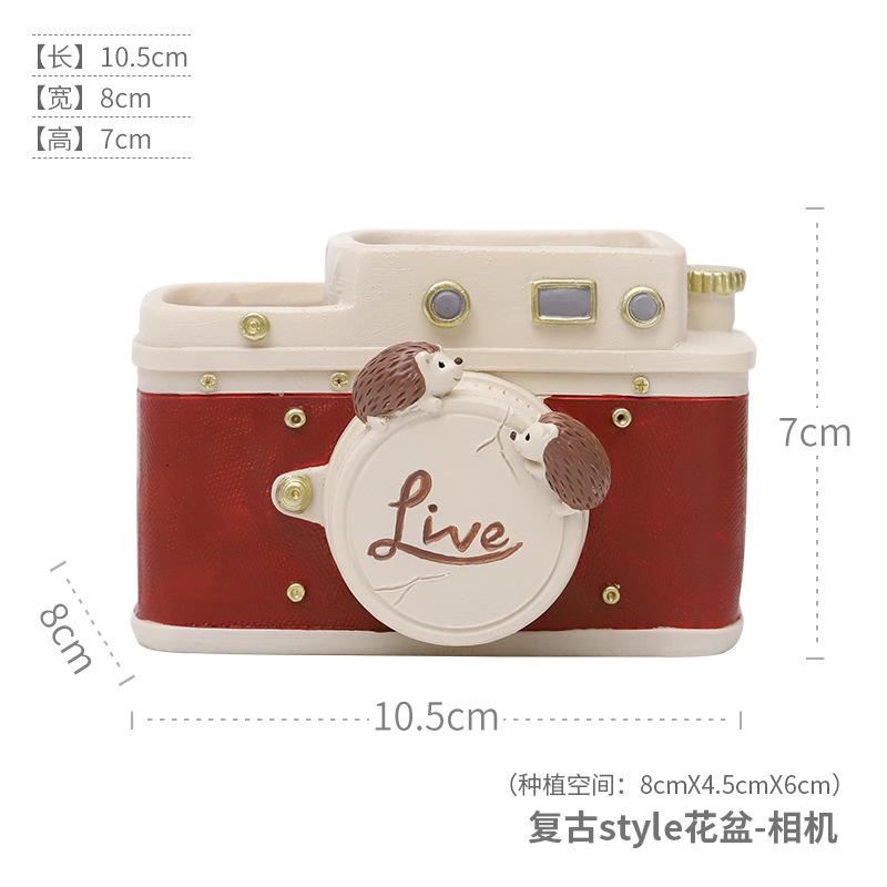 Chậu cây mọng nước resin vintage, chậu mini để bàn, đồ thủ công trang trí nhà (RG-49)