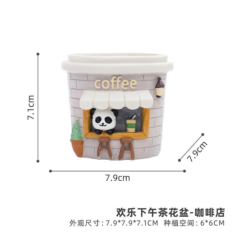 Chậu cây mọng nước hình cửa hàng đồ ăn hoạt hình, chậu mini resin, trang trí nhà và văn phòng (RG-94)