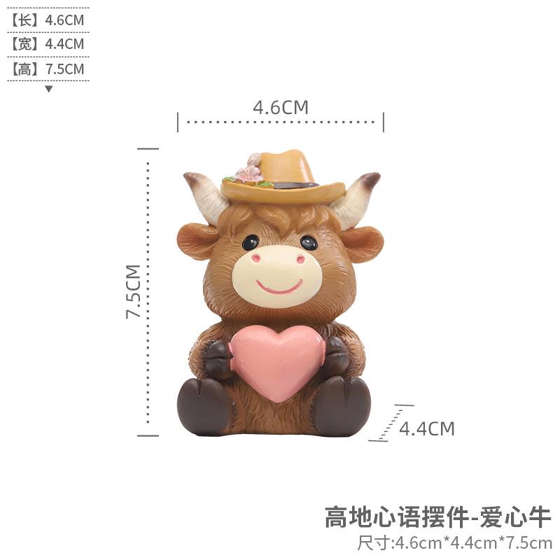 Tượng bò Highland Scotland resin, đồ trang trí sân vườn, tiểu cảnh và vườn ngoài trời (RG-216)