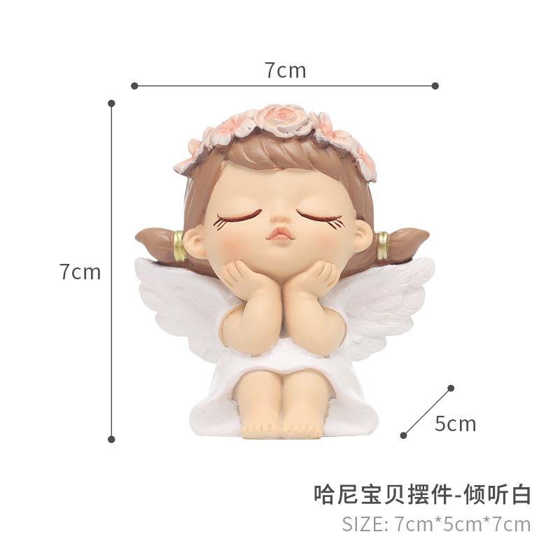 Tượng thiên thần nhỏ resin, đồ trang trí bàn phòng khách, phụ kiện DIY và quà tặng (RG-118)