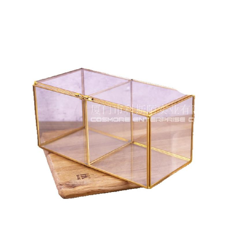 Hộp kính đôi viền đồng, hộp trang sức chống bụi (DG-161)
