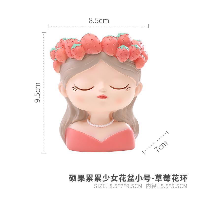 Chậu cây resin hình vòng hoa trái cây, chậu mọng nước mini, trang trí bàn và sân vườn (RG-28)