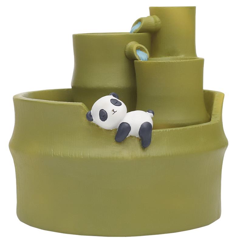 Chậu cây resin phong cách đồng quê, chậu mini hình tre, trang trí bàn, ban công và sân vườn (RG-247)