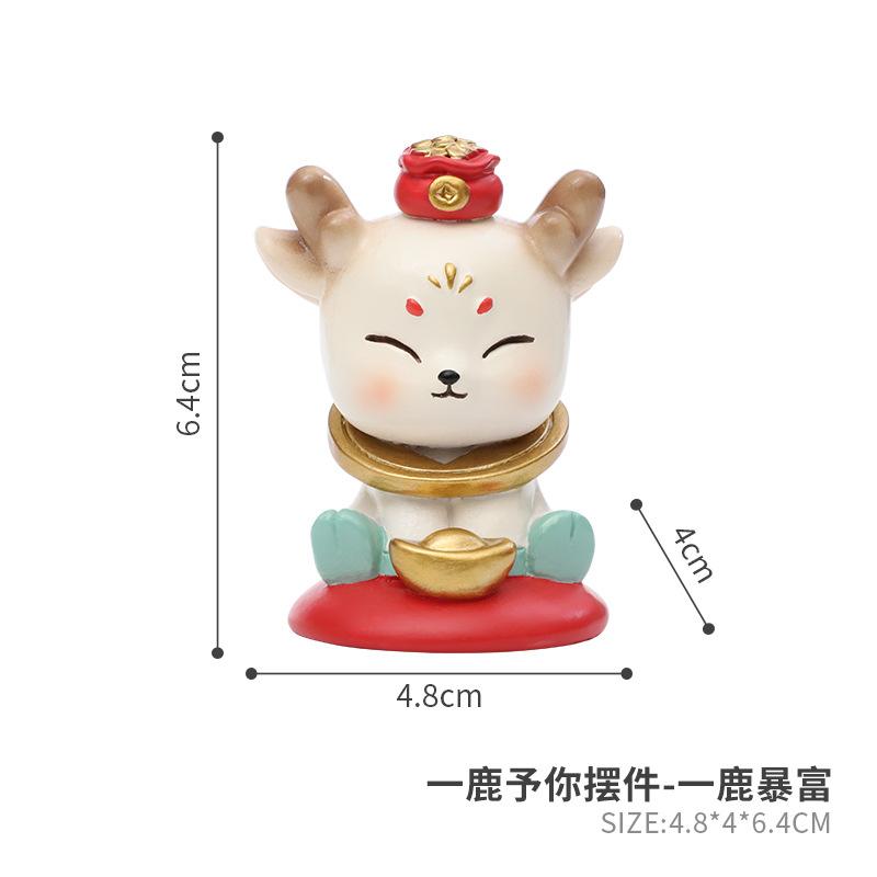 Tượng hươu hoạt hình mini resin, phụ kiện tiểu cảnh sân vườn, trang trí bàn và khu vườn (RG-210)