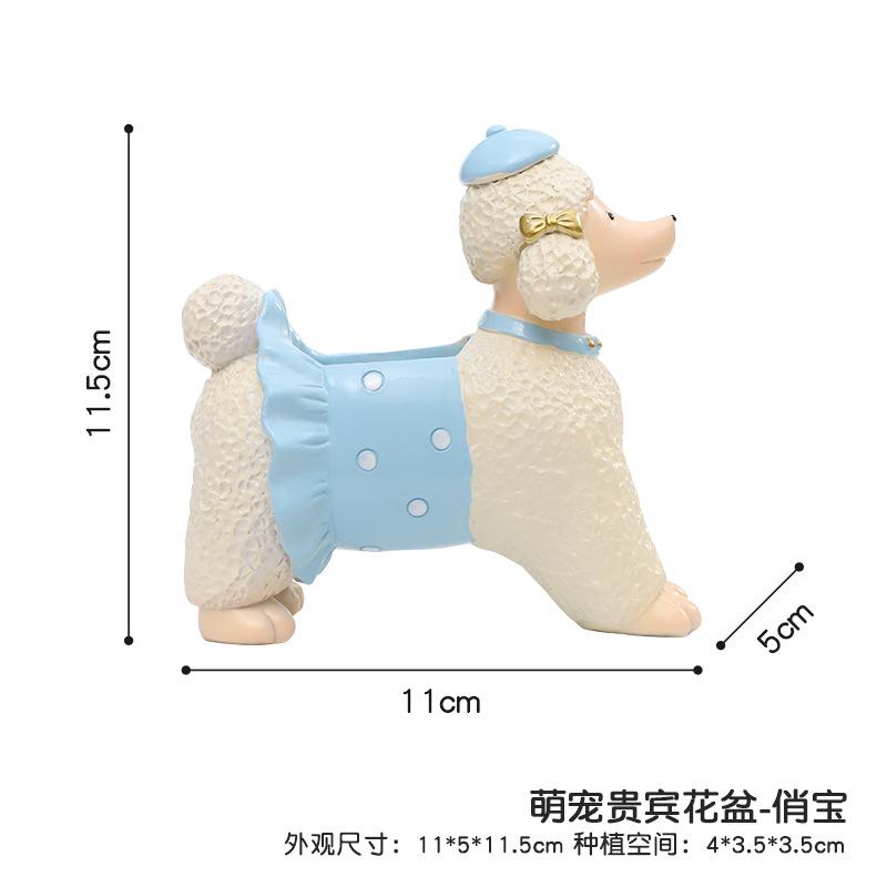 Chậu cây hình chó Poodle resin, chậu mọng nước mini, trang trí bàn, cửa sổ và sân vườn (RG-78)