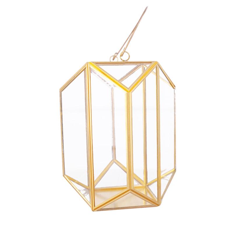 Đèn lồng kính sắt cổ điển, đèn nến decor (DG-153)