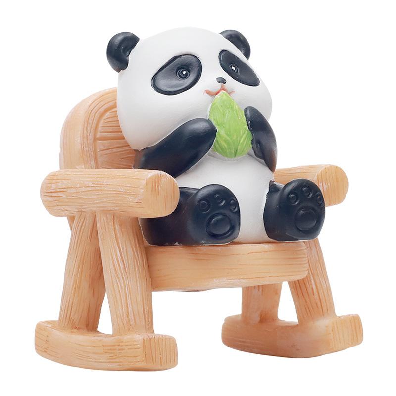 Tượng gấu trúc nằm ghế resin, đồ trang trí bàn văn phòng, đồ chơi giải trí và quà tặng (RG-244)